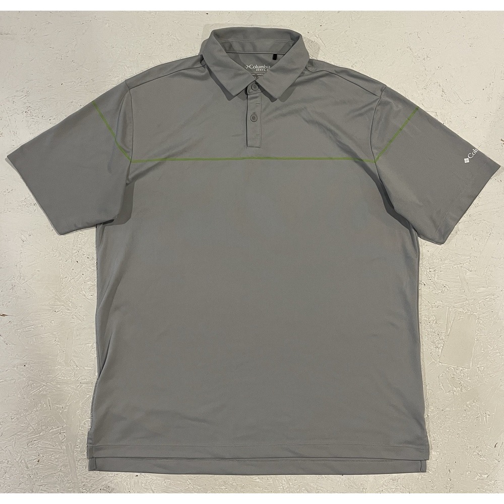 Columbia Golf Short Sleeve Polo Shirt Gray Green Size XL Sun Protection‎ Collar